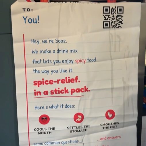 The Sooz poster at the hackathon
